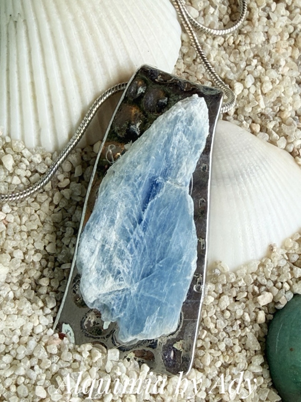 MONUMENT Raw Blue Kyanite Pendant Necklace in  Silver